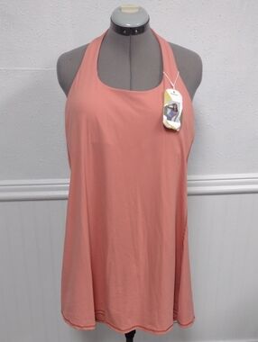 HALARA Tennis Brush-Coral Backless Dress Mini Outdoor Activewear.